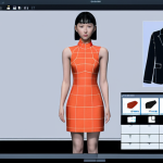 **

`Futuristic fashion design studio, 3D modeling software on screen, designer using a stylus, digital fabric swatches, holographic display of a virtual garment, bright and modern, incorporating elements of AR and AI, Japanese fashion aesthetic.`

**
