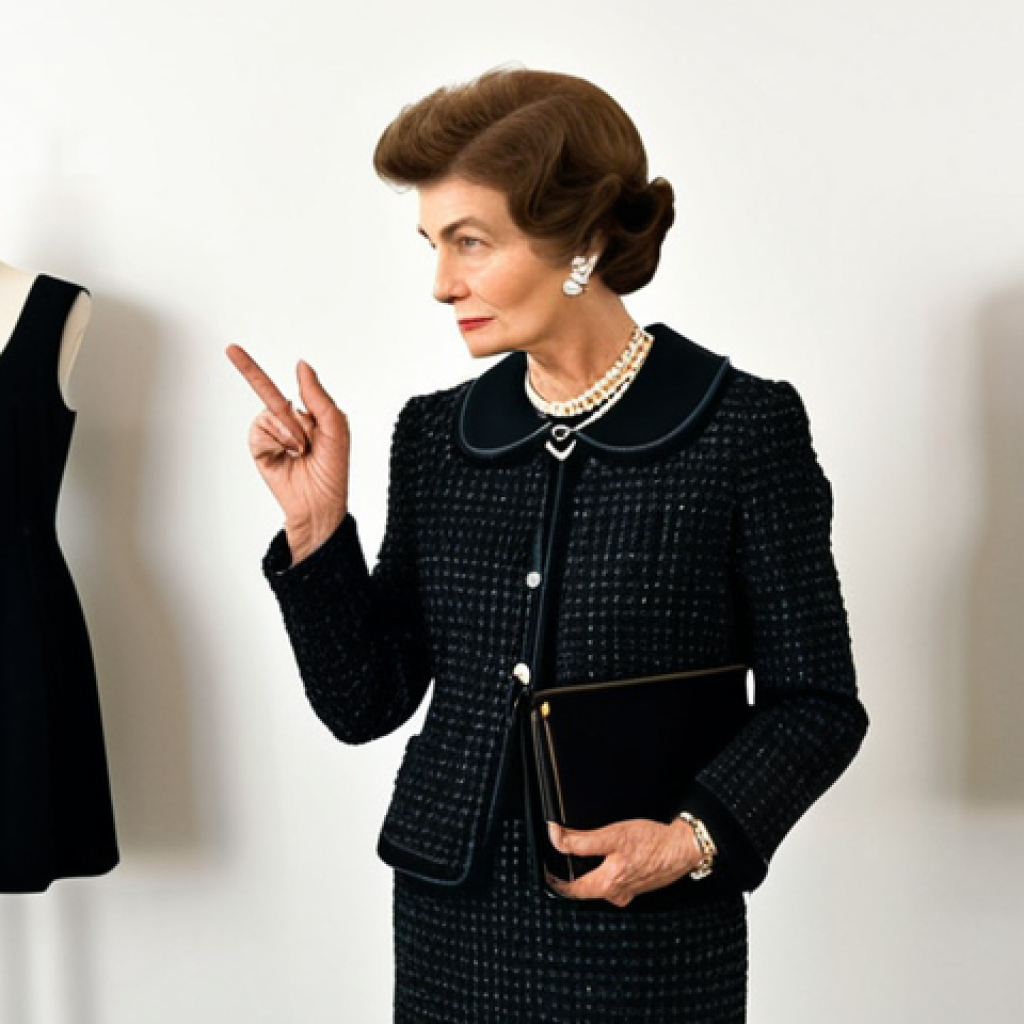 **

"A professional fashion historian giving a lecture on Coco Chanel, standing next to a display of Chanel's iconic designs (little black dress, tweed suit), in a modern university classroom. Safe for work, appropriate content, fully clothed in modest academic attire, perfect anatomy, natural proportions, professional, family-friendly, well-formed hands, proper finger count, high quality, natural pose."

**