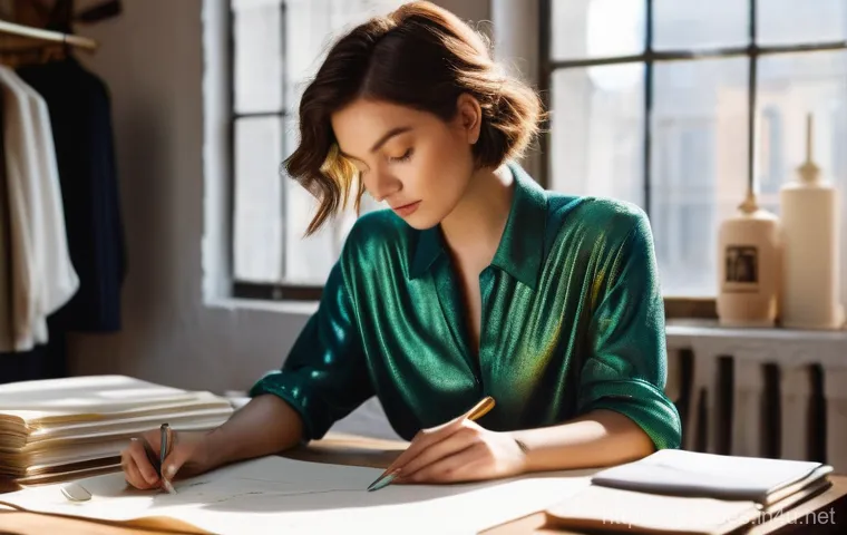 패션디자인과 패션기획 - Prompt 1: The Designer's Creative Sanctuary**