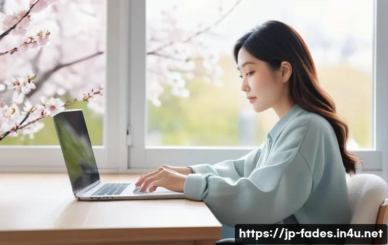패션 산업과 패션 비즈니스 - A stylish young Japanese woman working from home, wearing comfortable and functional casual clothing...